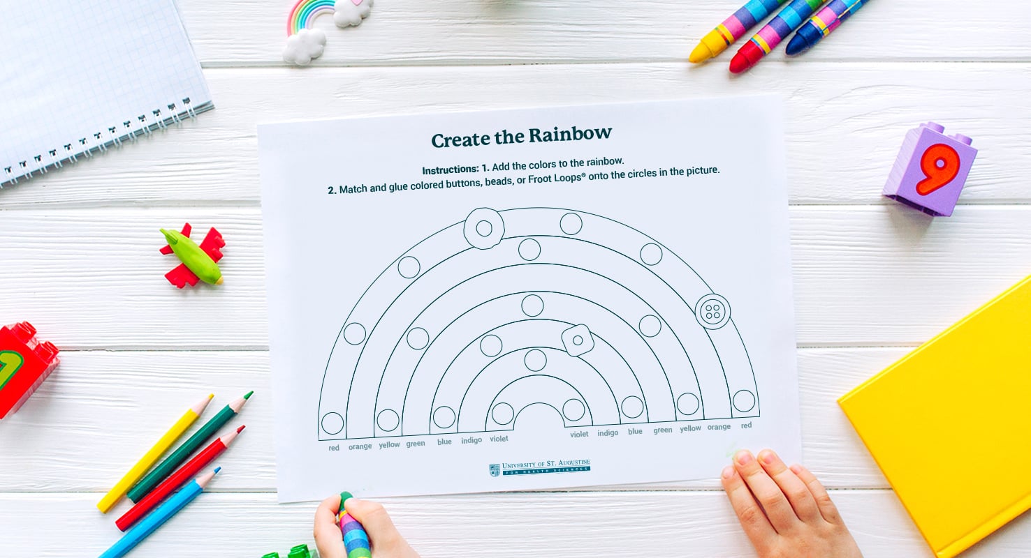 rainbow coloring and placement page