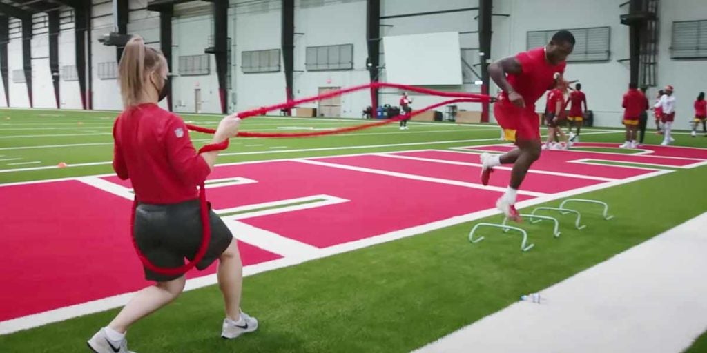 USAHS DPT Alumni Julie Frymyer at work with the Chiefs