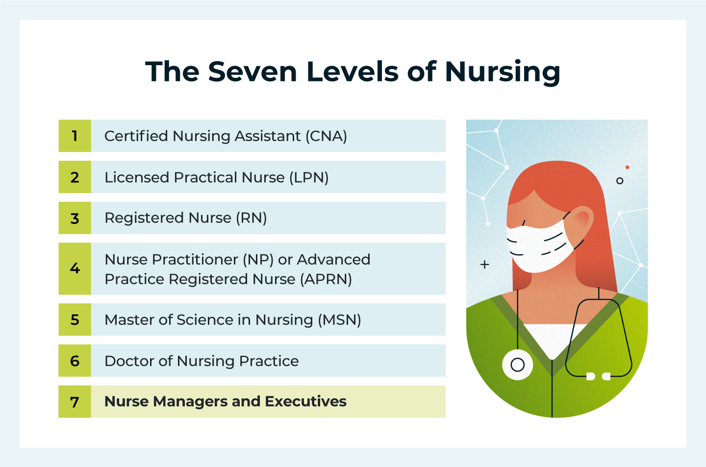the 7 levels of nursing