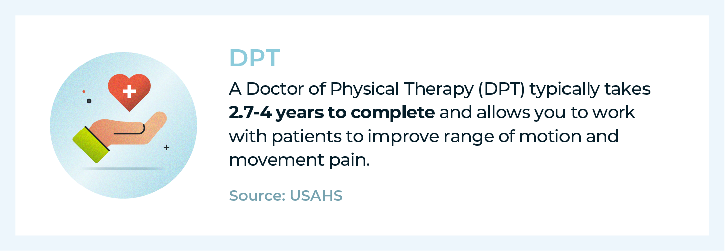 Time frame to earn a Doctor of Physical Therapy (DPT).