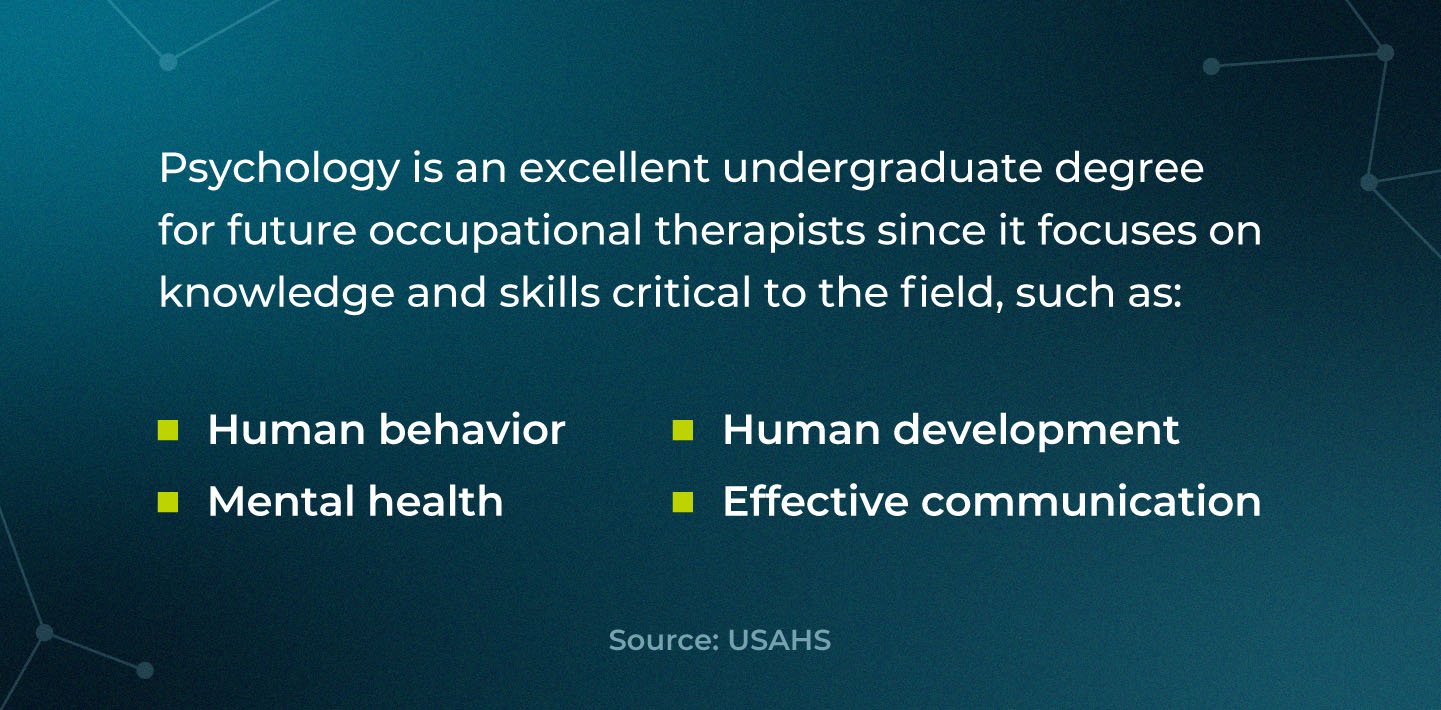 Reasons psychology is an excellent undergraduate degree for occupational therapists.