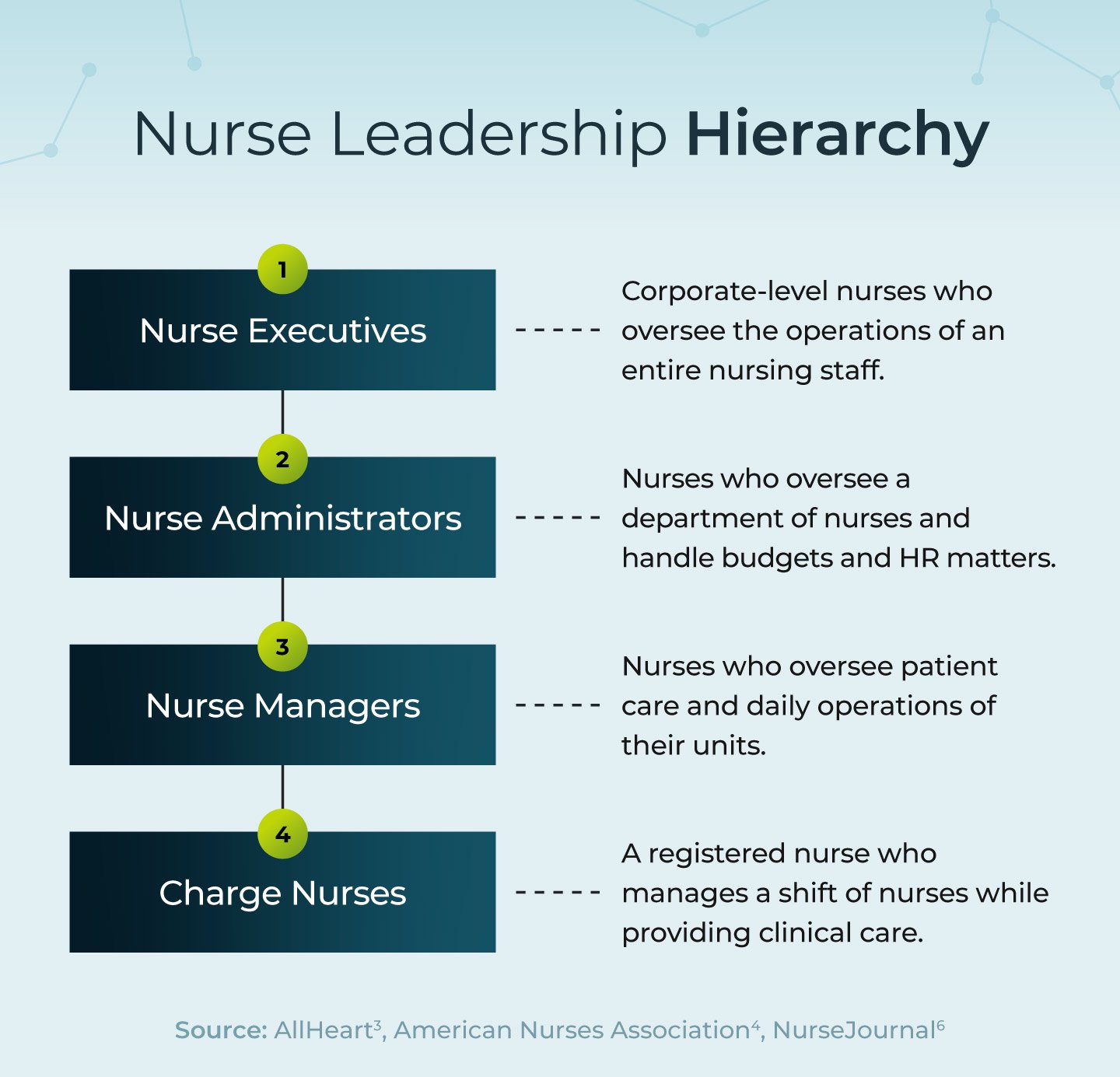 Hierarchy of nursing leaders.