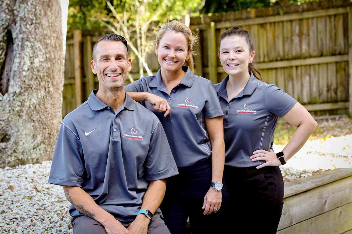 Dr. Steve Vighetti (MPT ’97) with Vighetti & Associates Sports Physical Therapy staff members Dr. Megann Schooley (MPT ’97) and Dr. Megan Dickerson (DPT ’16).