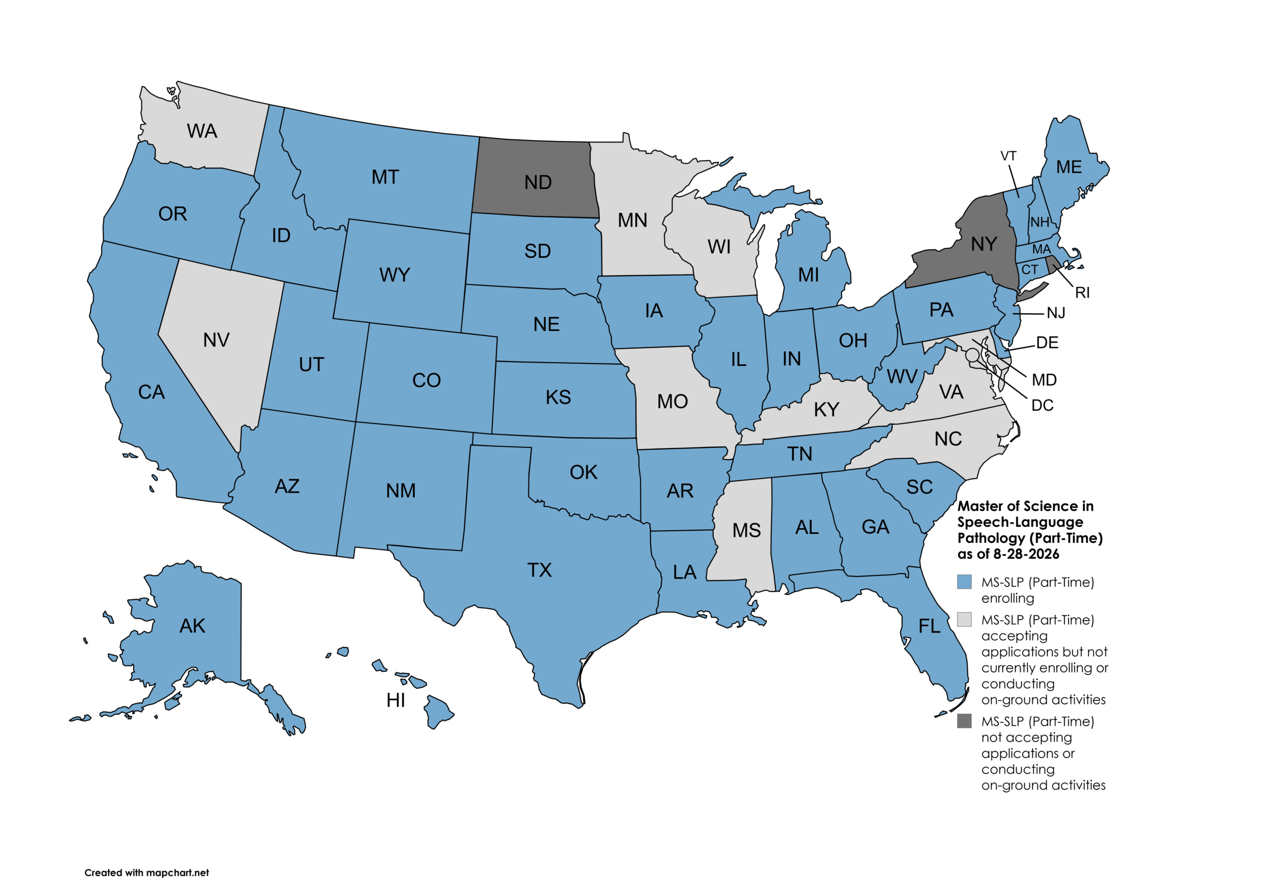 MS-SLP (Part-TIme) website map